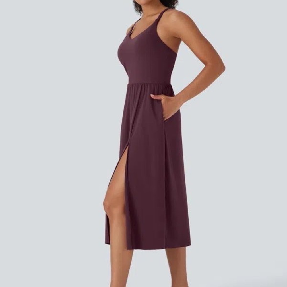 Halara SoftlyZero Airy Racerback InstantCool Casual Slip Dress Purple Size XL